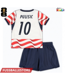 Günstige Vereinigte Staaten Christian Pulisic #10 Heimtrikotsatz Kinder WM 2026 Kurzarm (+ Kurze Hosen)